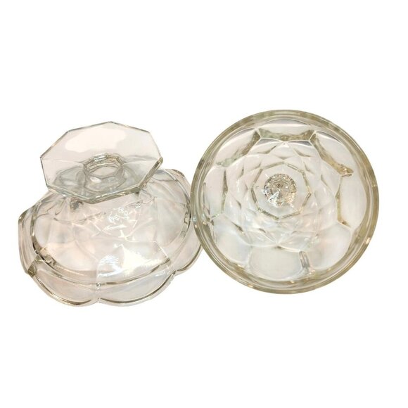 L E Smith Clear Glass Dominion Candy Dish Bowl Box With Lid 7.5" H Vintage Decor - Picture 8 of 10